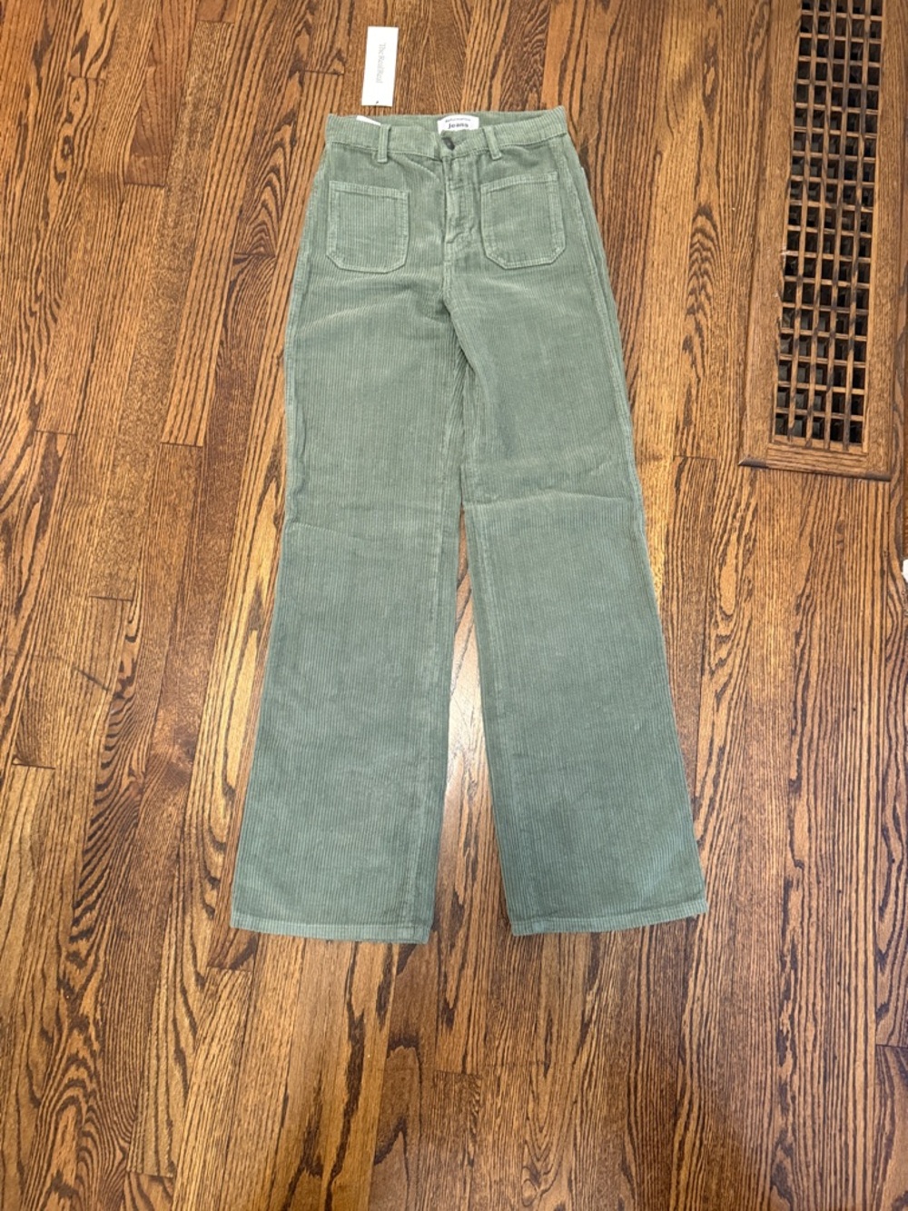 Reformation Sage Green Wide-Leg Corduroy Jeans